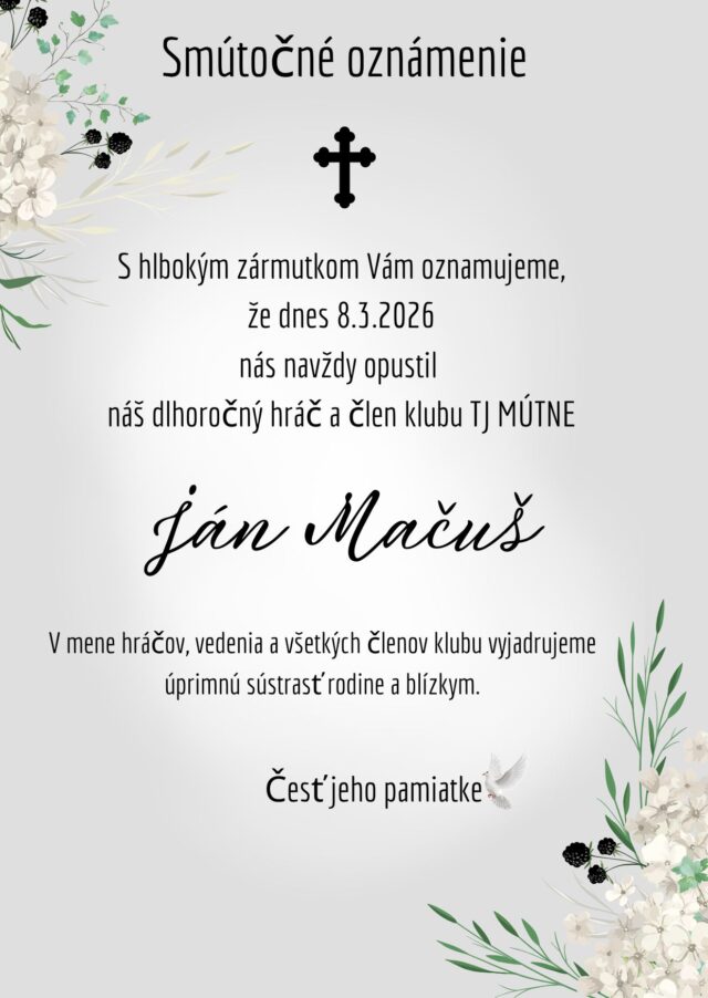 Smútočné oznámenie